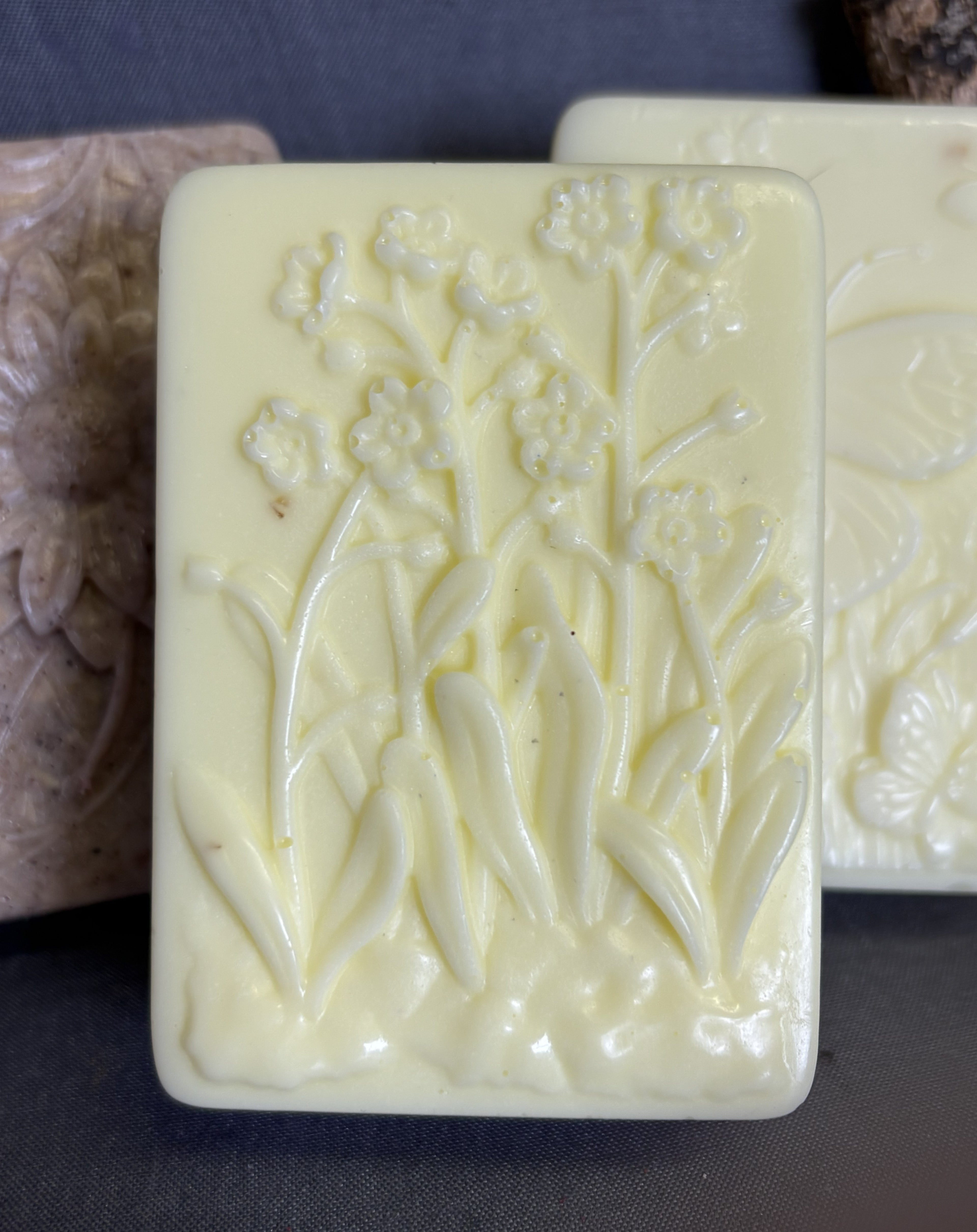 Floral Garden Soap Set – 4 Handmade Square Botanical Soap Bars