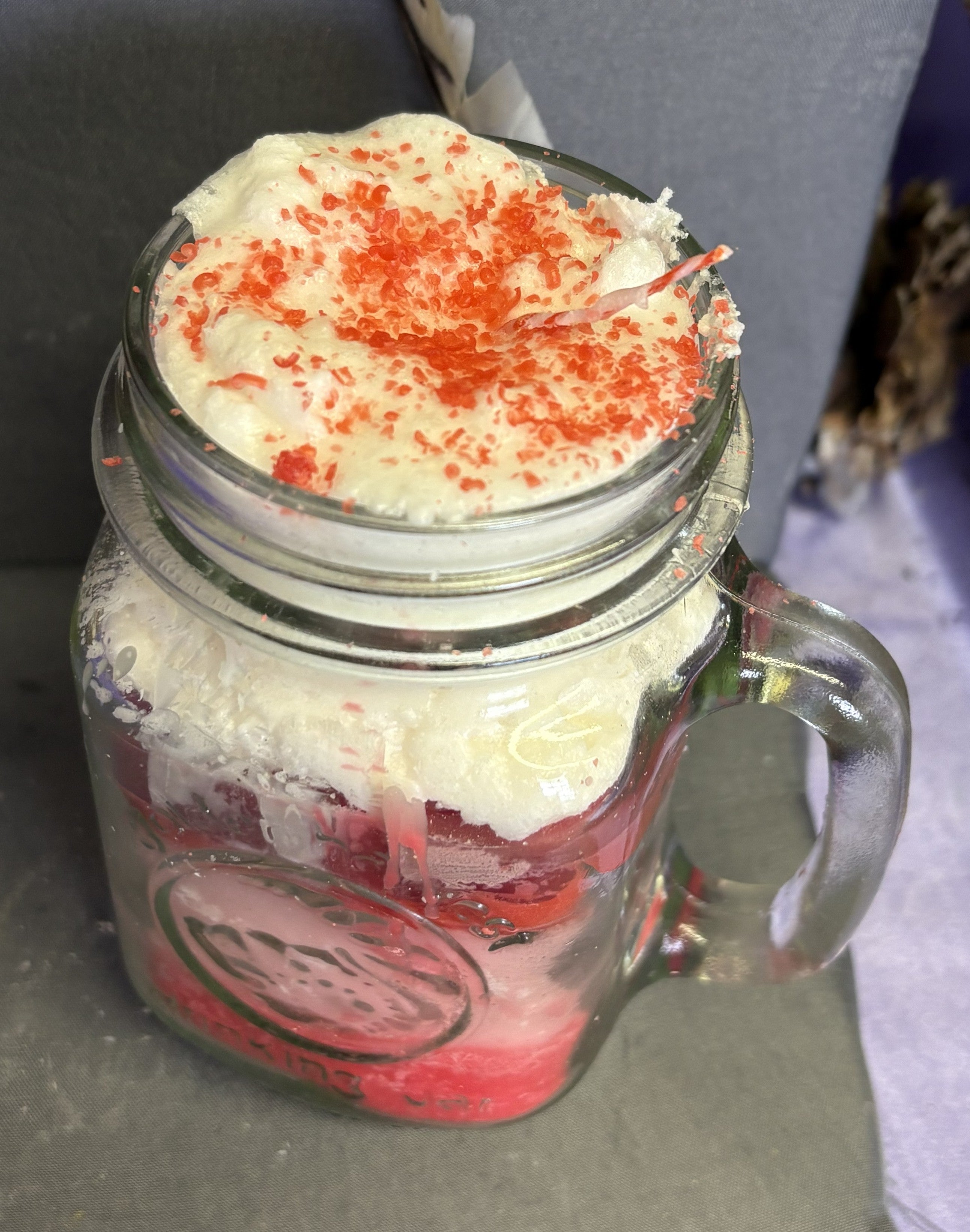 Sweet Strawberry Shake Mason Jar Candle