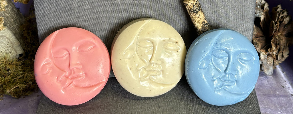 Celestial Sun & Moon Soap Set – 4 Handmade Round Cosmic Decorative Soap Bars