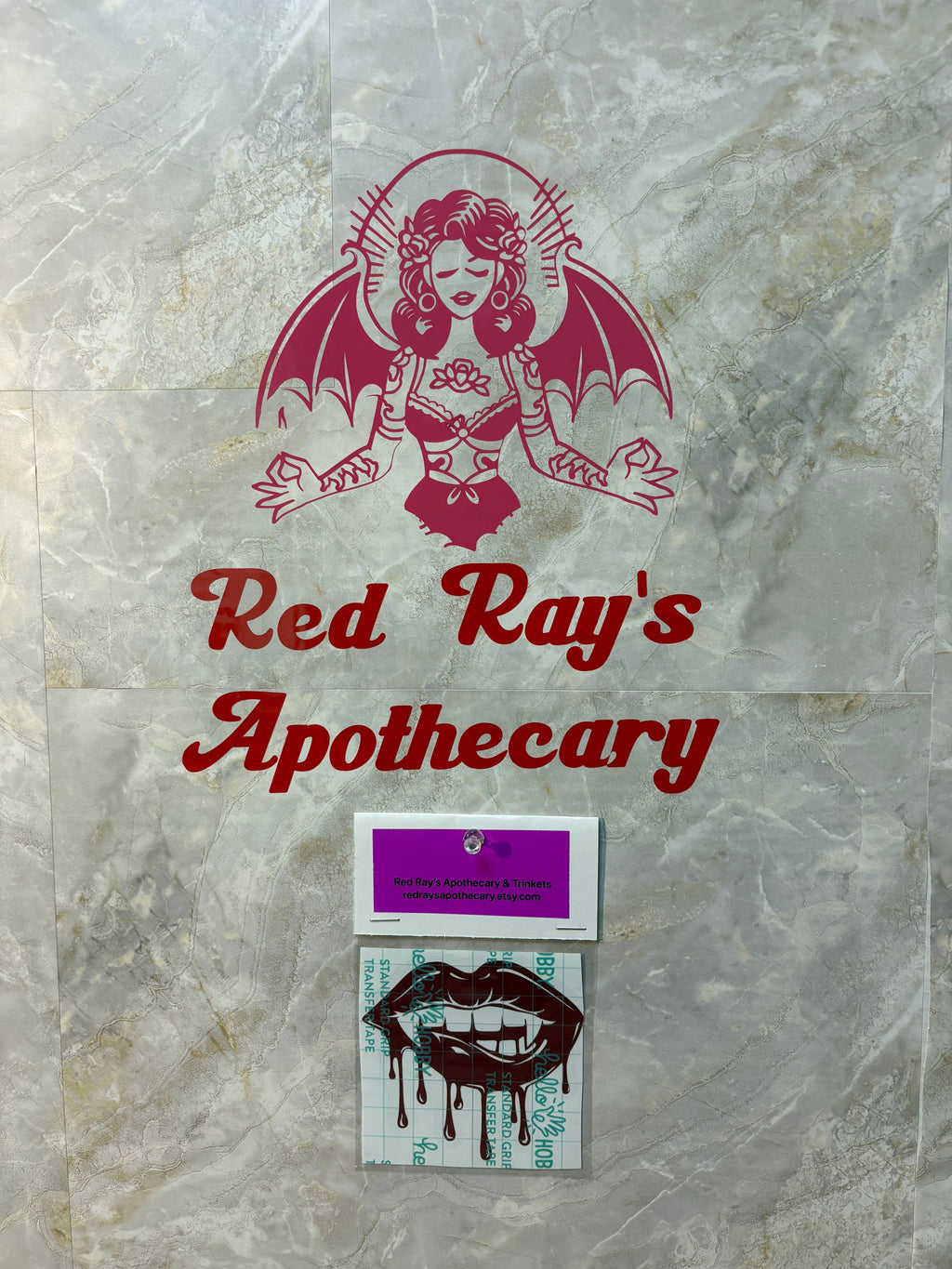 Seductive Vampire Lips with Dripping Blood – 4x4 Inch Gothic Vinyl Decal