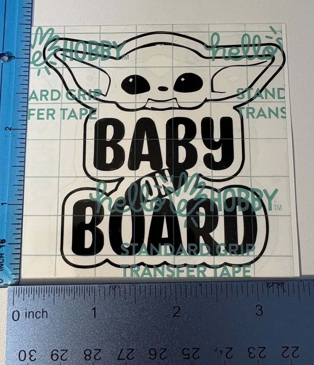 Yoda "Baby on Board" – 4x4 Inch Funny Vinyl Decal