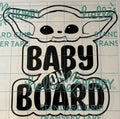 Yoda "Baby on Board" – 4x4 Inch Funny Vinyl Decal