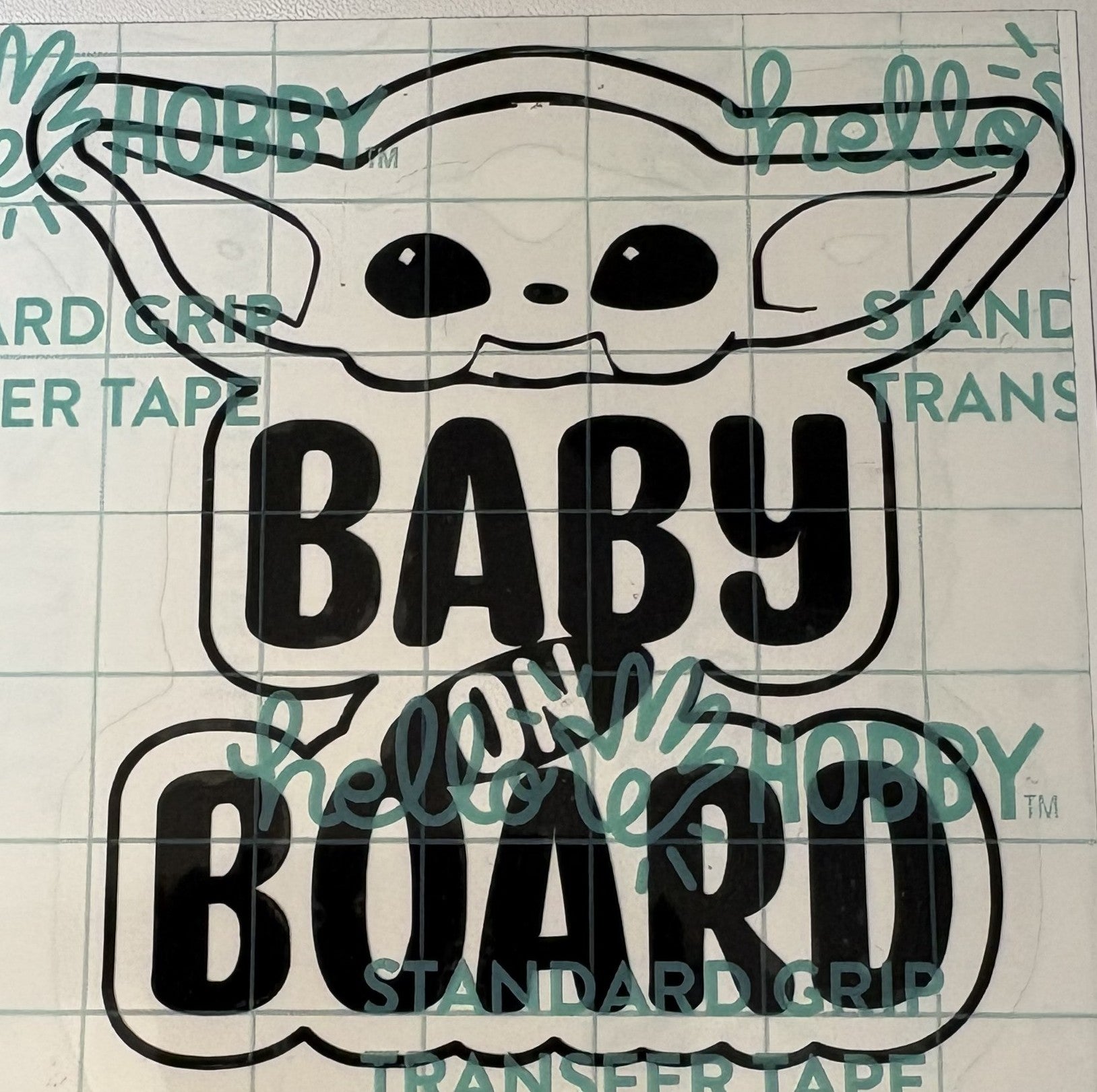 Yoda "Baby on Board" – 4x4 Inch Funny Vinyl Decal
