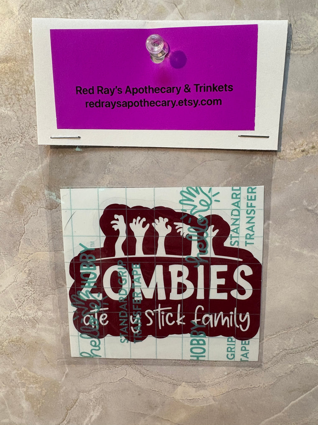 Zombies Ate My Stick Family – 4x4 Inch Funny Zombie Vinyl Decal